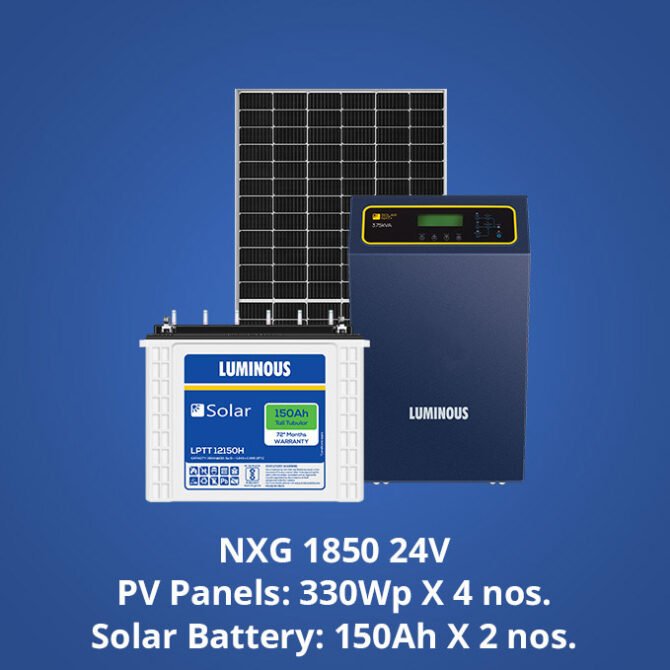 Solar Off Grid Combo | NXG 1850e, Solar Battery 150 Ah (2 Nos.), Solar Panel 330 W (4 Nos.)