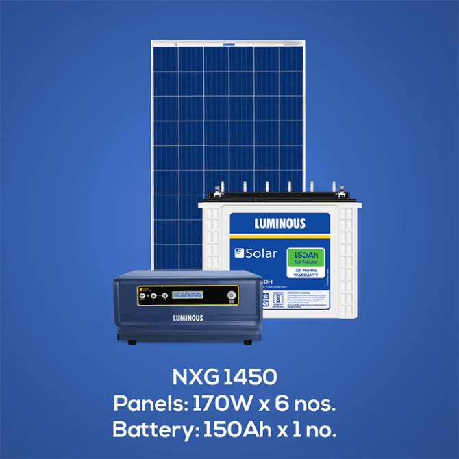 Solar Off Grid Combo | NXG 1450e, Solar Battery 150 Ah (1 N), Solar Panel 170 W (6 N)